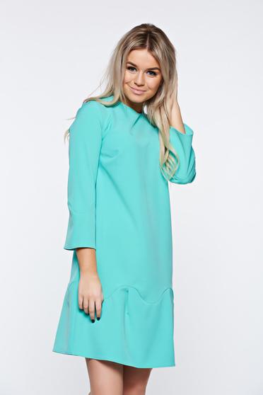 Rochie PrettyGirl mint eleganta cu croi larg accesorizata cu o fundita
