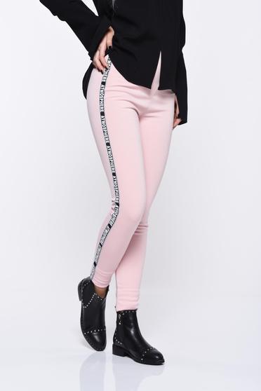 Colanti rosa din material moale usor elastic cu talie medie cu elastic