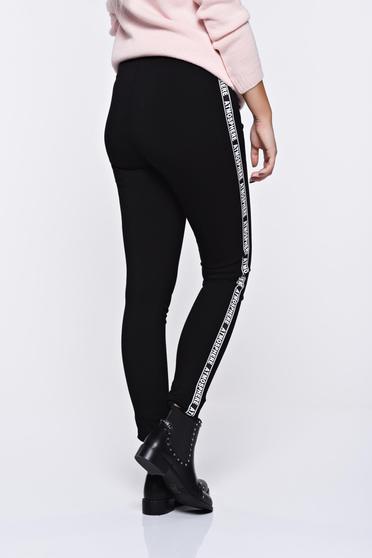 poze cu Colanti negri din material moale usor elastic cu talie medie cu elastic