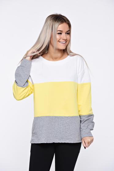 Bluza dama galbena casual cu croi larg din material moale si elastic