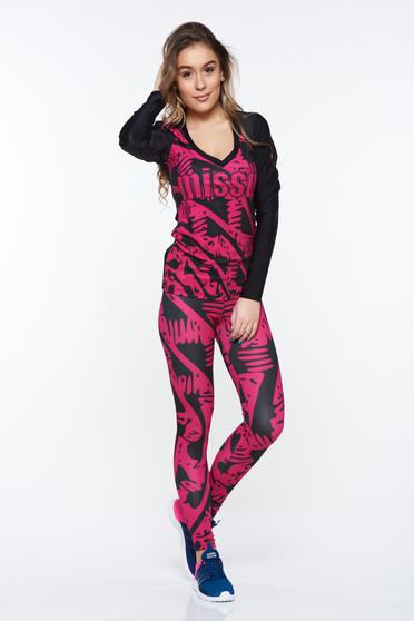 Set MissQ fuchsia sport cu un croi mulat din material elastic