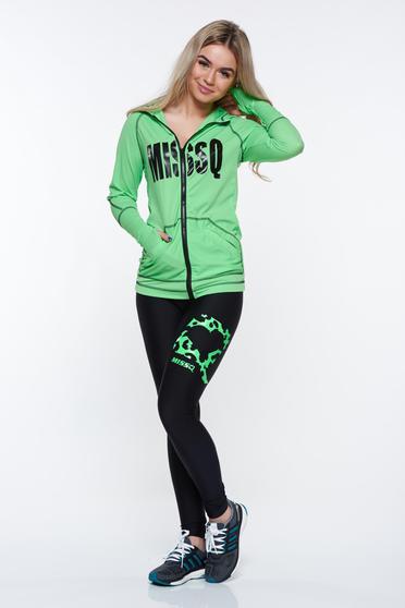 Set MissQ verde sport din material elastic cu buzunare
