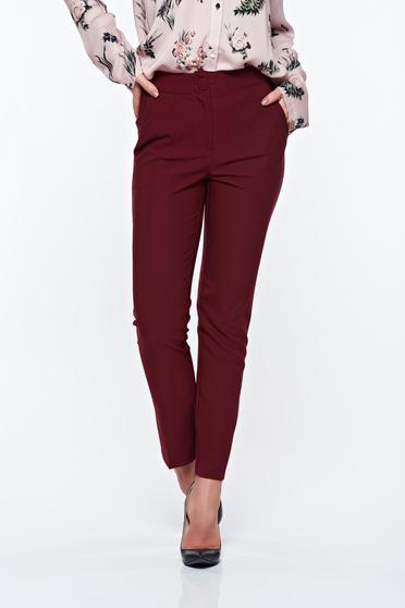 Pantaloni Artista visinii office conici cu talie medie din stofa usor elastica cu buzunare