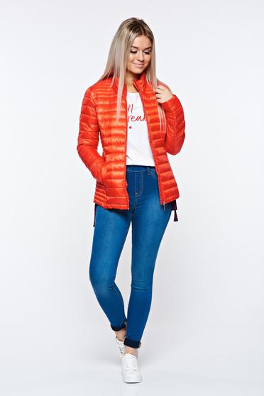 Geaca Top Secret rosie casual din fas cu buzunare