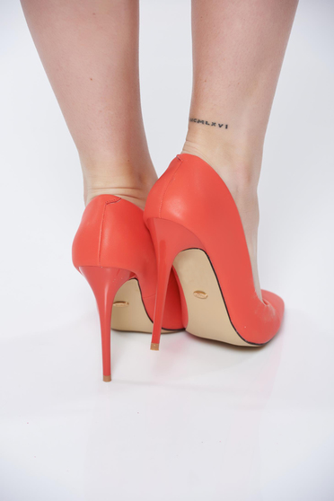 poze cu Pantofi stiletto corai office cu toc inalt din piele ecologica