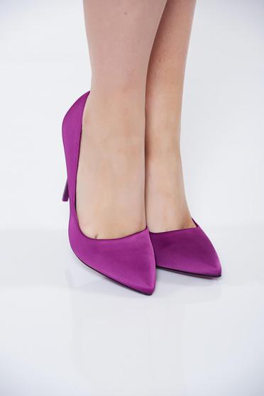 poze cu Pantofi stiletto mov eleganti din piele ecologica cu toc inalt