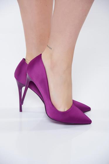 poze cu Pantofi stiletto mov eleganti din piele ecologica cu toc inalt