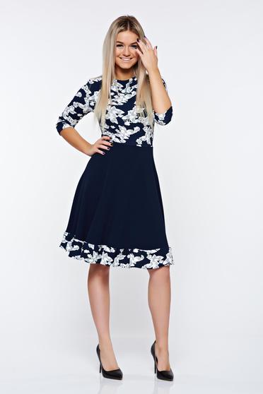 poze cu Rochie StarShinerS albastra office in clos din material elastic