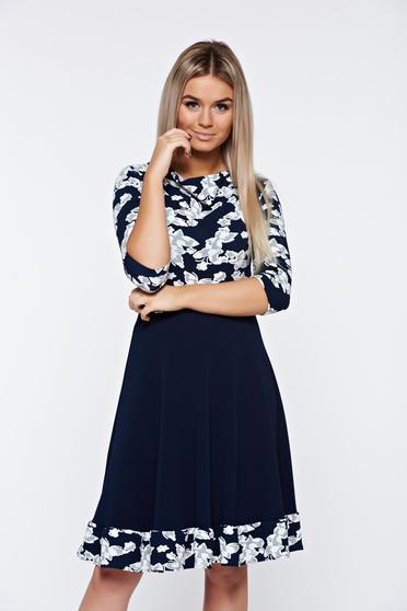 poze cu Rochie StarShinerS albastra office in clos din material elastic
