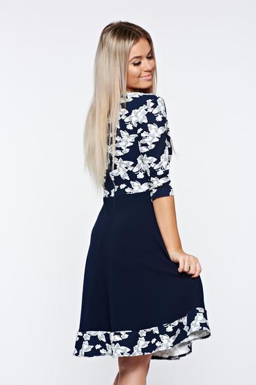 poze cu Rochie StarShinerS albastra office in clos din material elastic