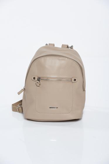 Rucsac crem casual din piele ecologica