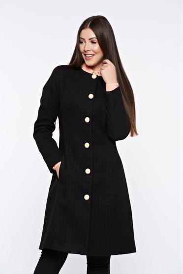 poze cu Trench LaDonna negru elegant captusit pe interior cu buzunare