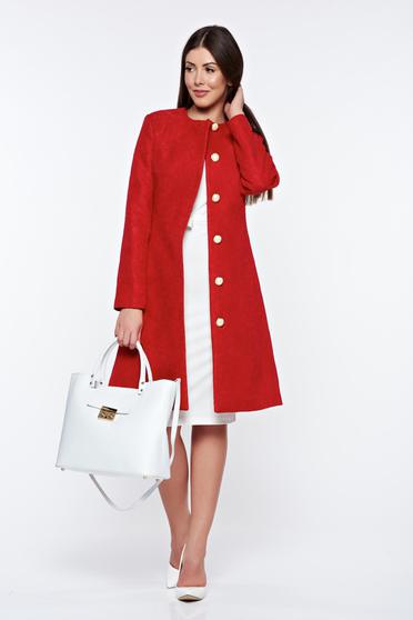 poze cu Trench LaDonna rosu elegant captusit pe interior cu buzunare
