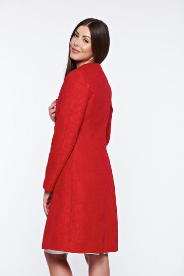 poze cu Trench LaDonna rosu elegant captusit pe interior cu buzunare