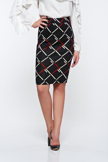 Fusta LaDonna neagra office tip creion cu talie inalta din material fin la atingere