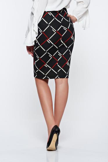 Fusta LaDonna neagra office tip creion cu talie inalta din material fin la atingere