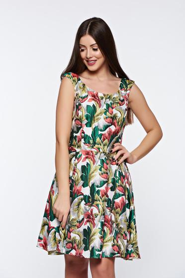 poze cu Rochie Artista verde eleganta in clos din jaquard captusita pe interior