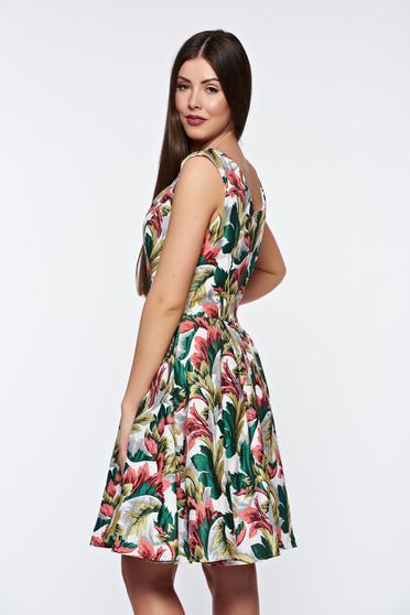 poze cu Rochie Artista verde eleganta in clos din jaquard captusita pe interior
