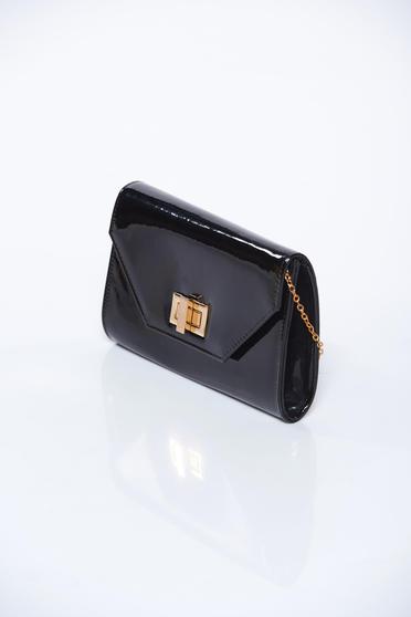 poze cu Geanta dama neagra plic eleganta din material lucios