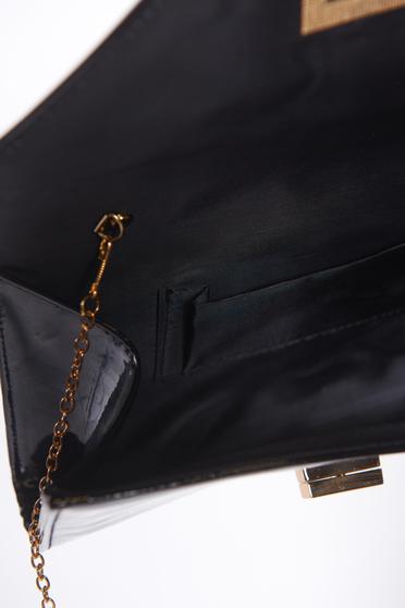 poze cu Geanta dama neagra plic eleganta din material lucios
