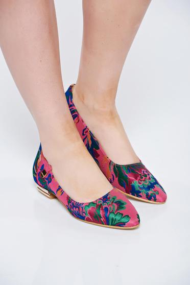 poze cu Balerini MissQ roz casual cu talpa joasa din material satinat