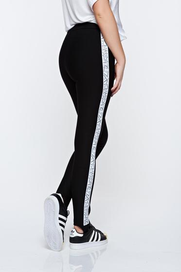 poze cu Colanti MissQ alb casual din bumbac elastic cu talie medie