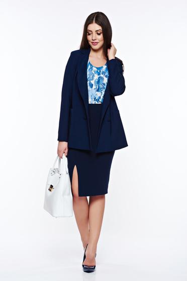 poze cu Bluza dama LaDonna albastra eleganta cu croi larg din material vaporos cu decolteu rotunjit