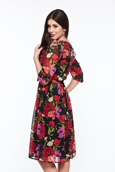 poze cu Rochie LaDonna neagra eleganta cu elastic in talie captusita pe interior cu aplicatii cusute manual