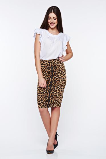 poze cu Bluza dama LaDonna alba eleganta cu croi larg din material vaporos si transparent