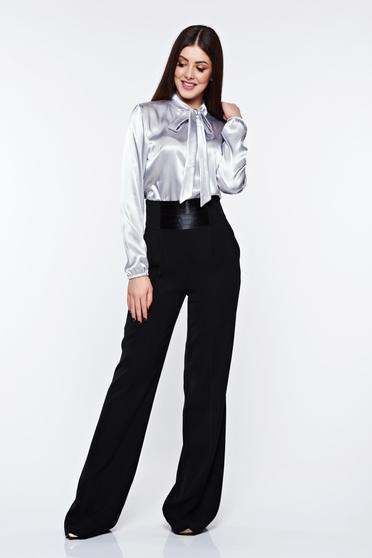 poze cu Bluza dama StarShinerS gri eleganta cu croi larg din material satinat
