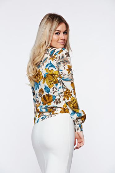poze cu Camasa dama PrettyGirl galbena office cu croi larg din material vaporos neelastic