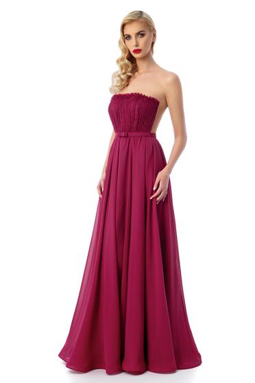 Rochie Ana Radu visinie de lux tip corset din tul captusita pe interior cu umeri goi