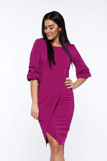 Rochie LaDonna mov eleganta petrecuta tip creion din stofa usor elastica