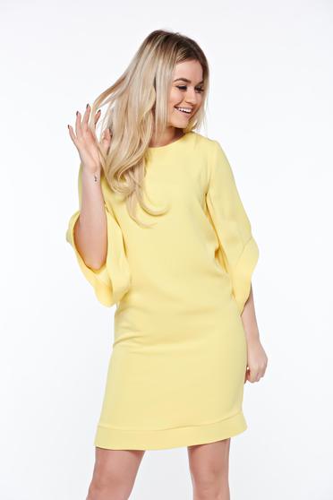 Rochie LaDonna galbena eleganta cu croi larg captusita pe interior cu buzunare