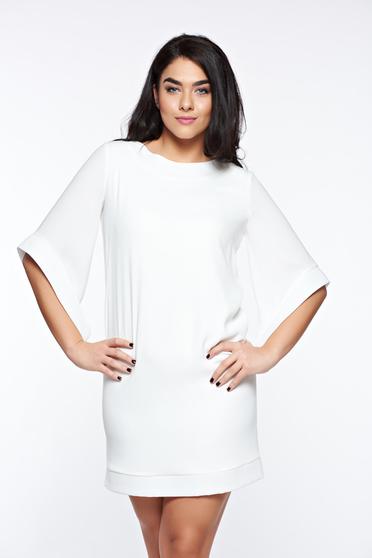 Rochie LaDonna alba eleganta cu croi larg captusita pe interior cu buzunare