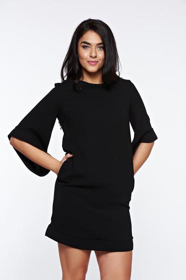 Rochie LaDonna neagra eleganta cu croi larg captusita pe interior cu buzunare