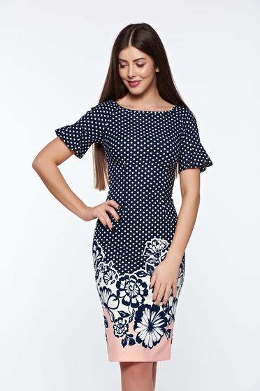 Rochie LaDonna rosa office tip creion din material elastic captusita pe interior