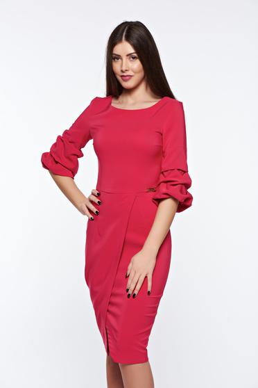 Rochie LaDonna roz eleganta petrecuta tip creion din stofa usor elastica