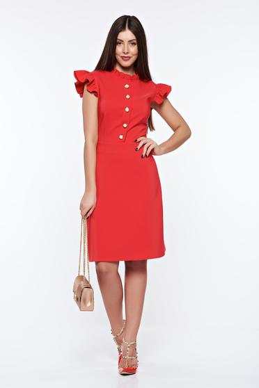 Rochie LaDonna rosie eleganta din material elastic si fin captusita pe interior