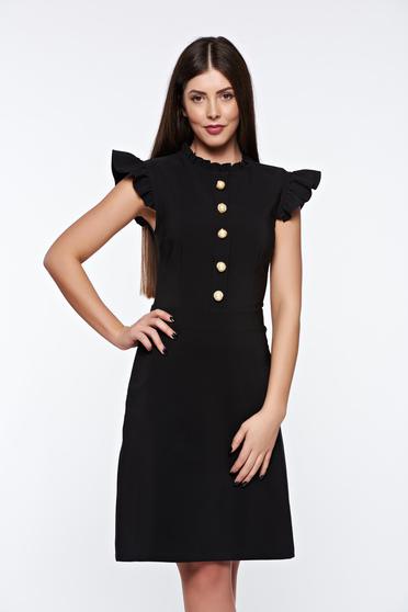 Rochie LaDonna neagra eleganta din material elastic si fin captusita pe interior