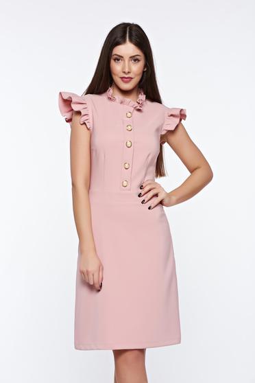 Rochie LaDonna rosa eleganta din material elastic si fin captusita pe interior