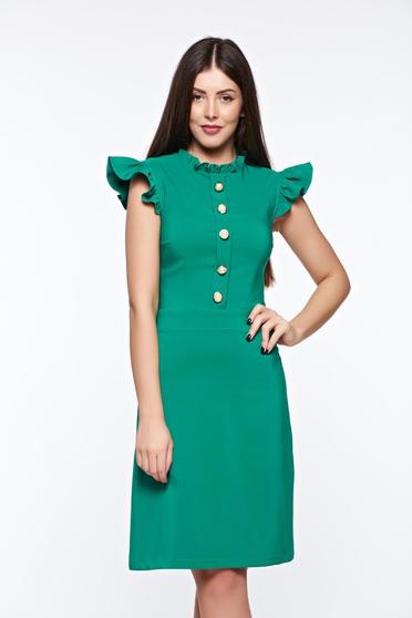 Rochie LaDonna verde eleganta din material elastic si fin captusita pe interior