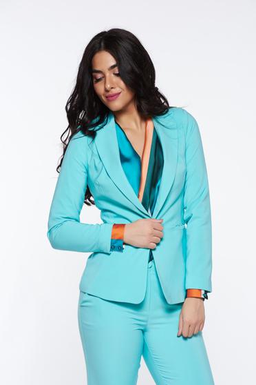 Sacou Artista mint office din stofa neelastica captusit pe interior cu buzunare accesorizate