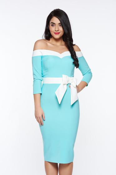 Rochie Artista mint eleganta tip creion din material usor elastic cu bust buretat