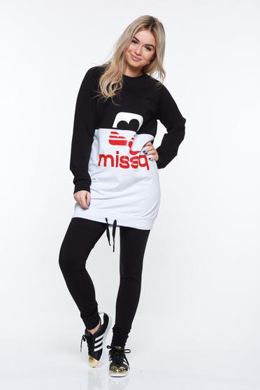 Set MissQ negru sport din bumbac cu elastic in talie