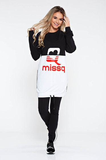 Set MissQ negru sport din bumbac cu elastic in talie
