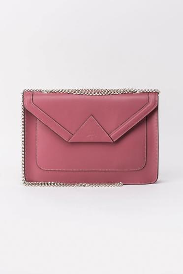 Geanta dama mov casual din piele naturala cu maner lung tip lantisor