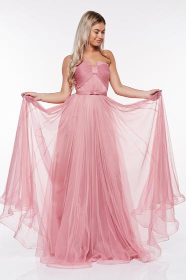 Rochie Ana Radu rosa de lux tip corset din tul captusita pe interior