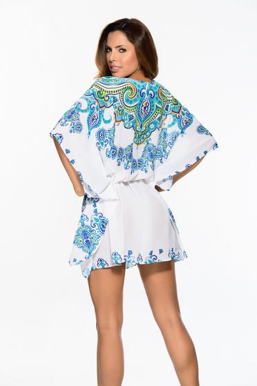 Rochie Cosita Linda albastra de plaja cu croi larg accesorizata cu snur