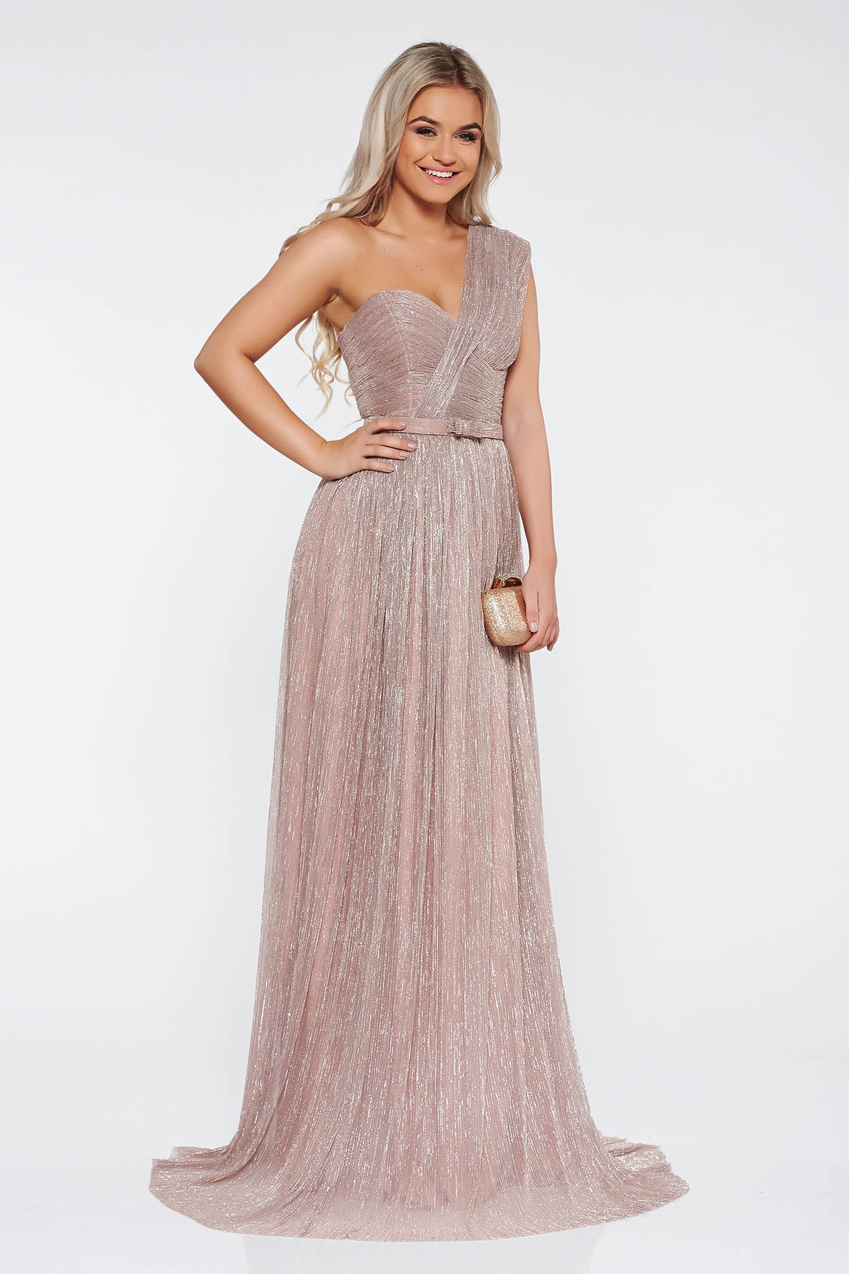 Esarfa rosie cu imprimeu floral 3299 R